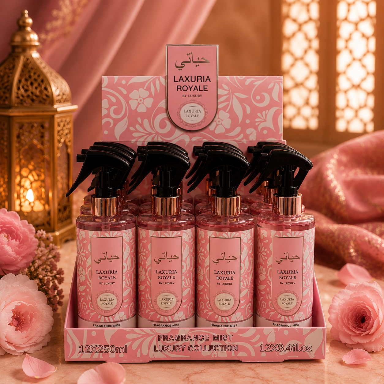 Lot de 8 Pièces - Spray d’intérieur Laxuria Pink 250ML - Laxuria
