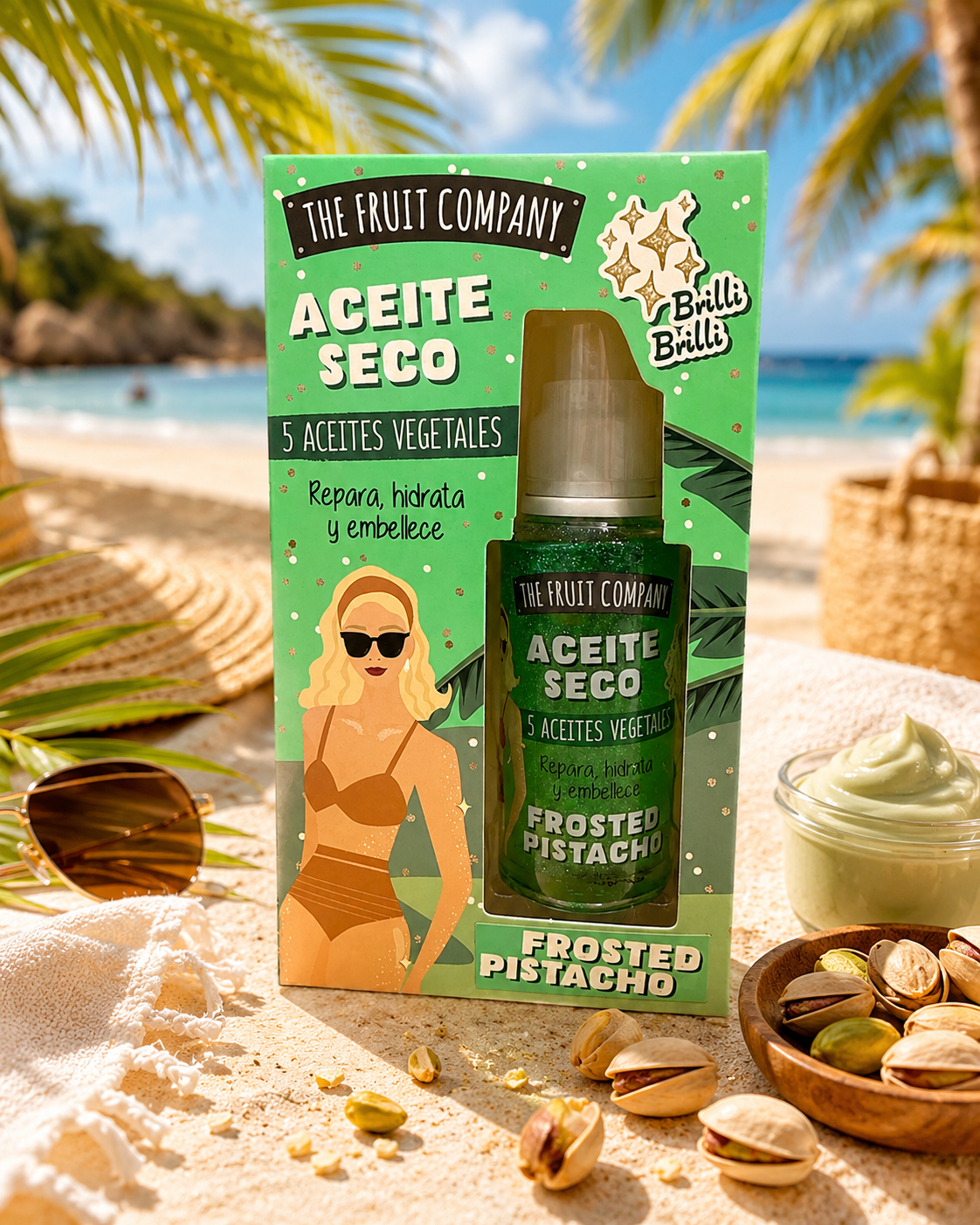 Lot de 12 Pièces - Huile Sèche Brilli Brilli Frosted Pistachio 50ml - The Fruit Company