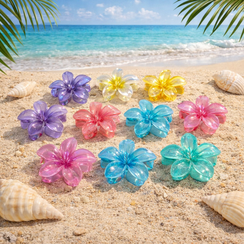 Lot de 12 Pièces - Pinces à Cheveux Fleur De Monoi - Monoi