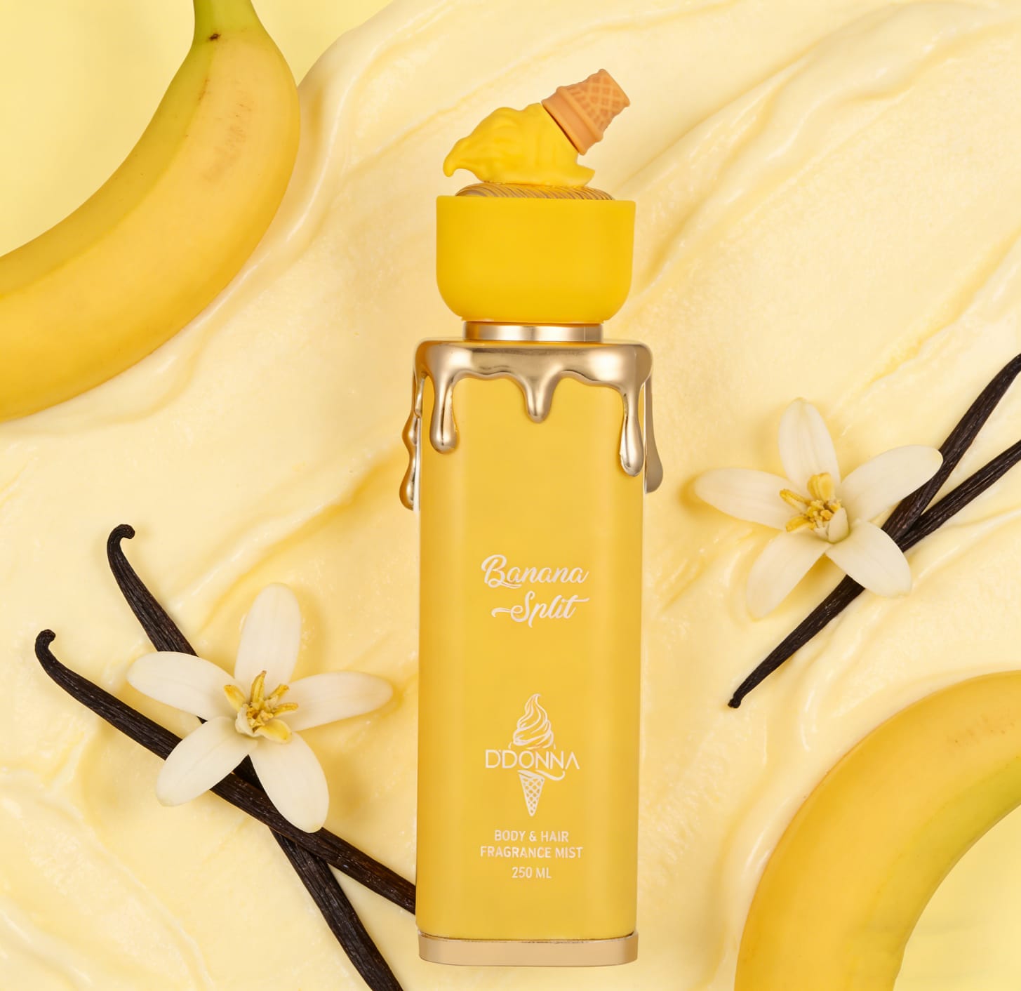 Lot de 6 Pièces - Brume Corps & Cheveux Banana Split 250ml - D'Donna