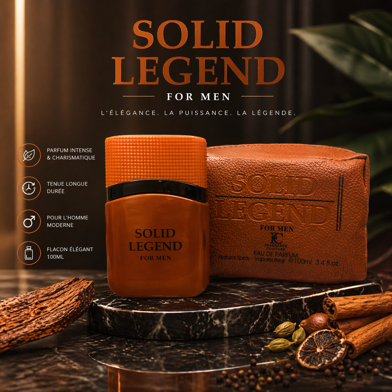Lot de 6 Pièces -  Eau de Parfums Solid Legend 100ML Homme - Fragrance Couture