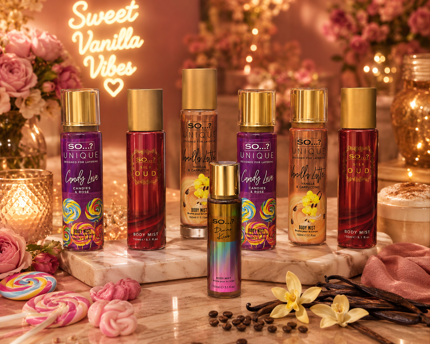 Lot de 8 Pièces - Brumes So..? mixte Candy, Oud, Vanilla, Divine