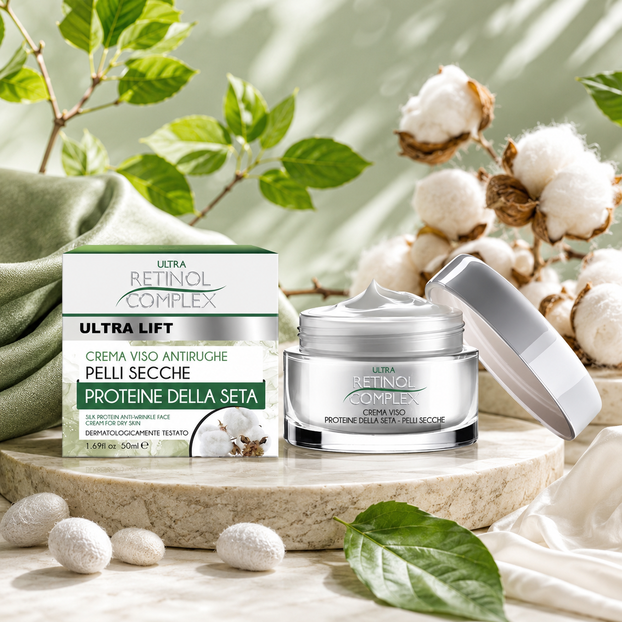 Lot de 6 Pièces - Crème Anti-Rides Retinol à la Protéine de Soie - Retinol Complex