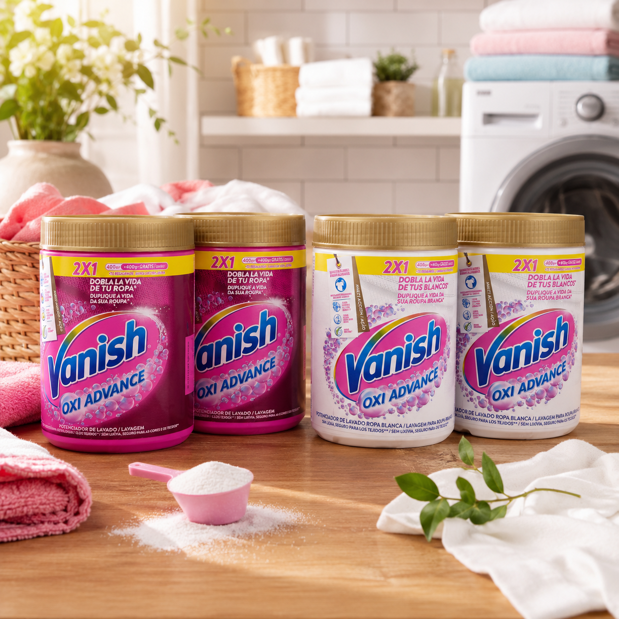 Lot de 4 Pièces - Lot Mixte Vanish Oxi Advance Couleur & Blanc 900grs