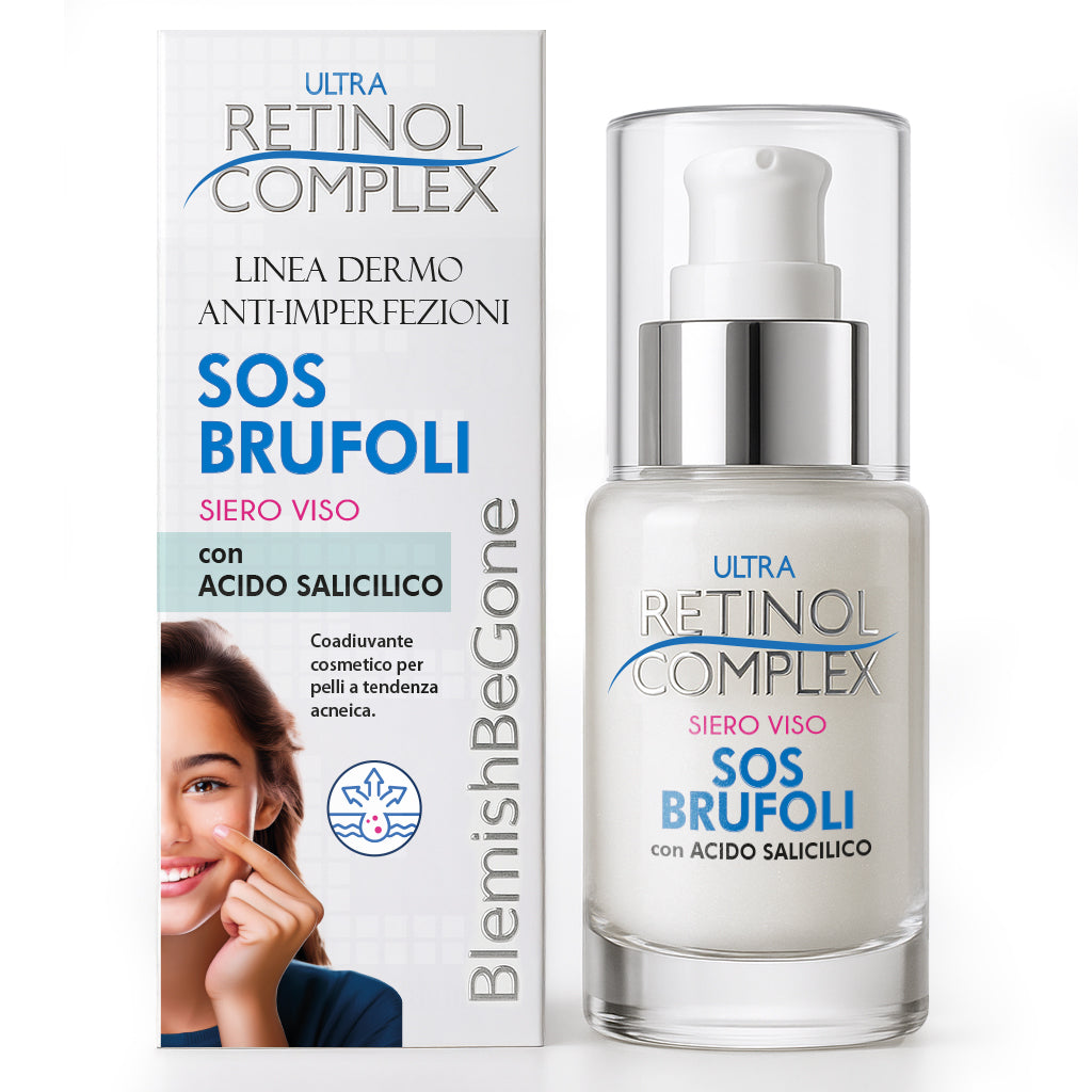 Lot de 6 Pièces - Sérum Visage SOS Boutons à l’Acide Salicylique - 30 ml - Retinol Complex