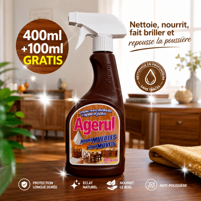 Lot de 6 Pièces - Spray Nettoyant Meubles 500ml - Agerul