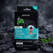 Lot de 24 pièces - Boîte de 5 Masques Peel Off Charbon Purifiant et Nettoyant - Sence