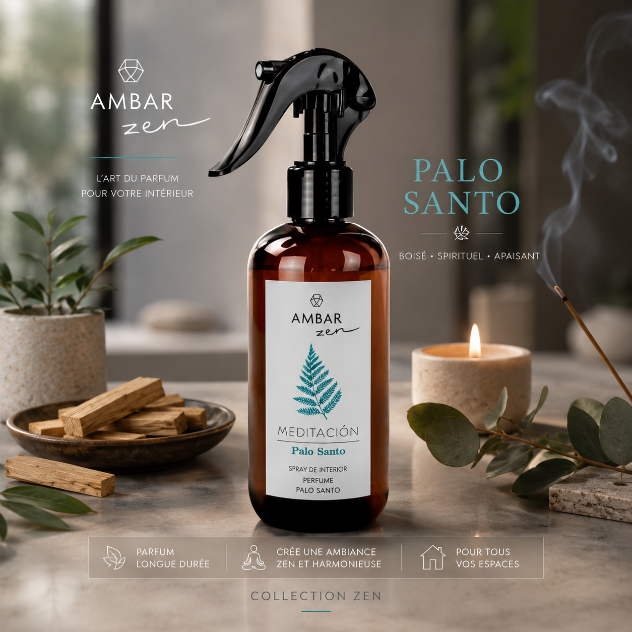 Ambar Zen Palo Santo Collection Room and Car Spray