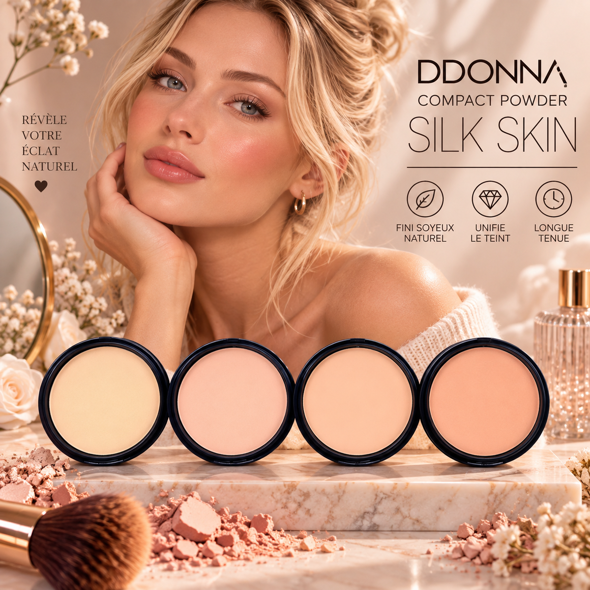 Set of 16 pieces - Silk Skin Compact Powder - D'Donna