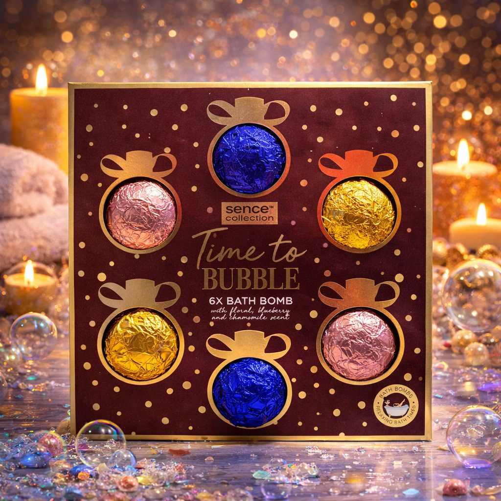 Lot de 3 Pièces - Coffret 6 Bombes de Bain Time To Bubble - Sence