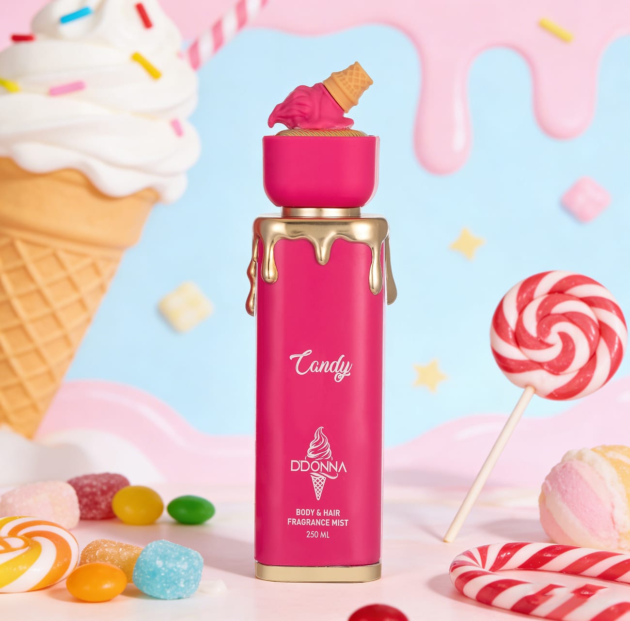 Lot de 6 Pièces - Brume Corps & Cheveux Candy 250ml - D'Donna