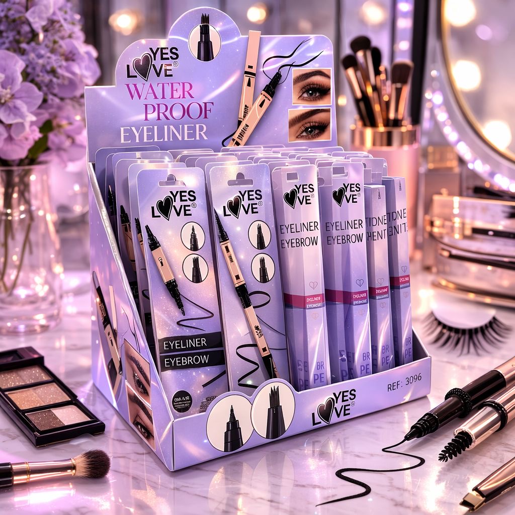 Lot de 36 Pièces - Stylo Double Eye Liner & Eyebrow 3 couleurs - Yes Love