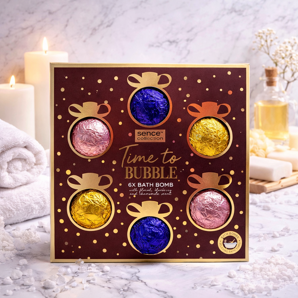 Lot de 3 Pièces - Coffret 6 Bombes de Bain Time To Bubble - Sence