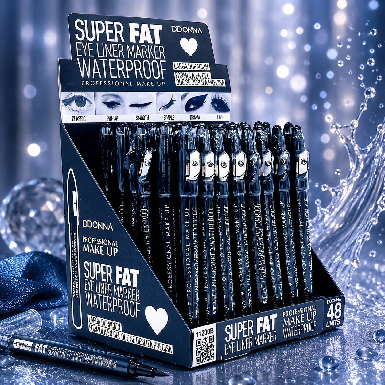 Lot de 48 Pièces - Crayon Eyeliner Super Fat Gel 11230B - D'Donna