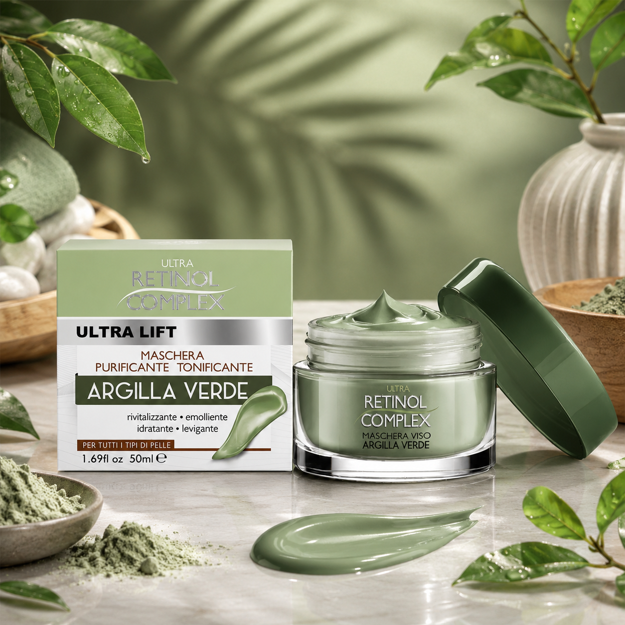 Set of 4 - Purifying Green Clay Mask - 205 - Retinol complex