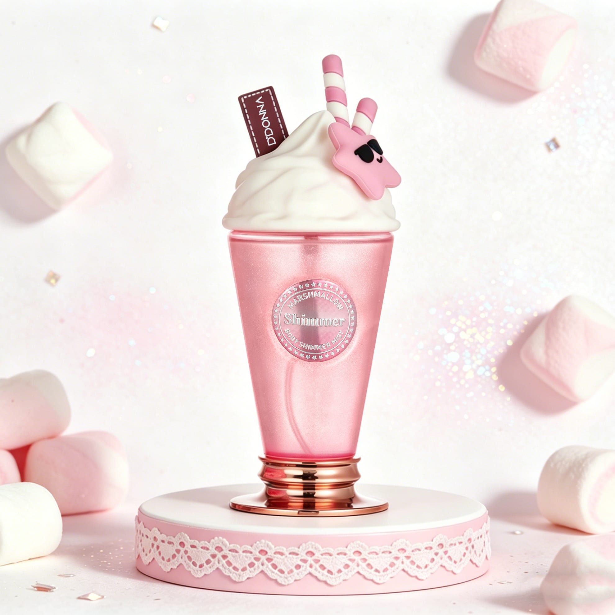 Lot de 6 Pièces - Brume Corps & Cheveux Yummy Marshmallow Pailletée 250ml - D'Donna