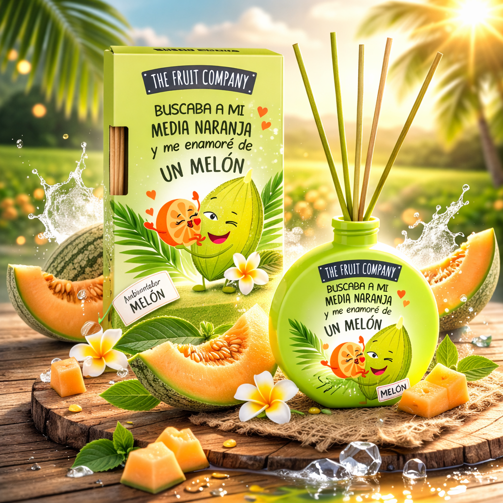 Lot de 6 Pièces - Mikado Diffuseur de Parfum Melon 40ml - The Fruit Company