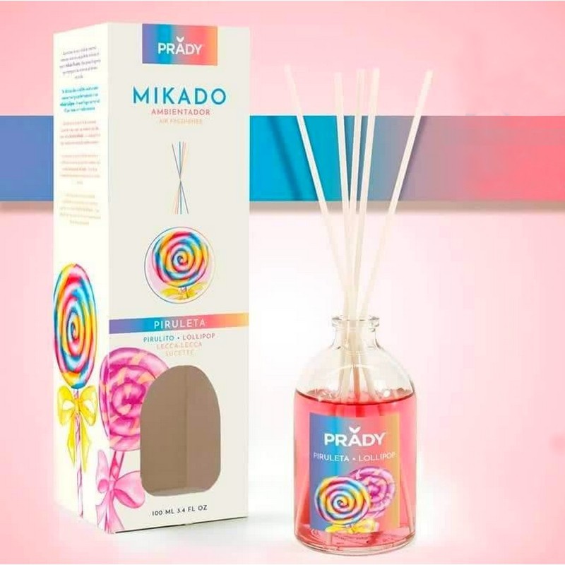 Lot de 6 - Diffuseur mikado sucette candy 100ml - Prady
