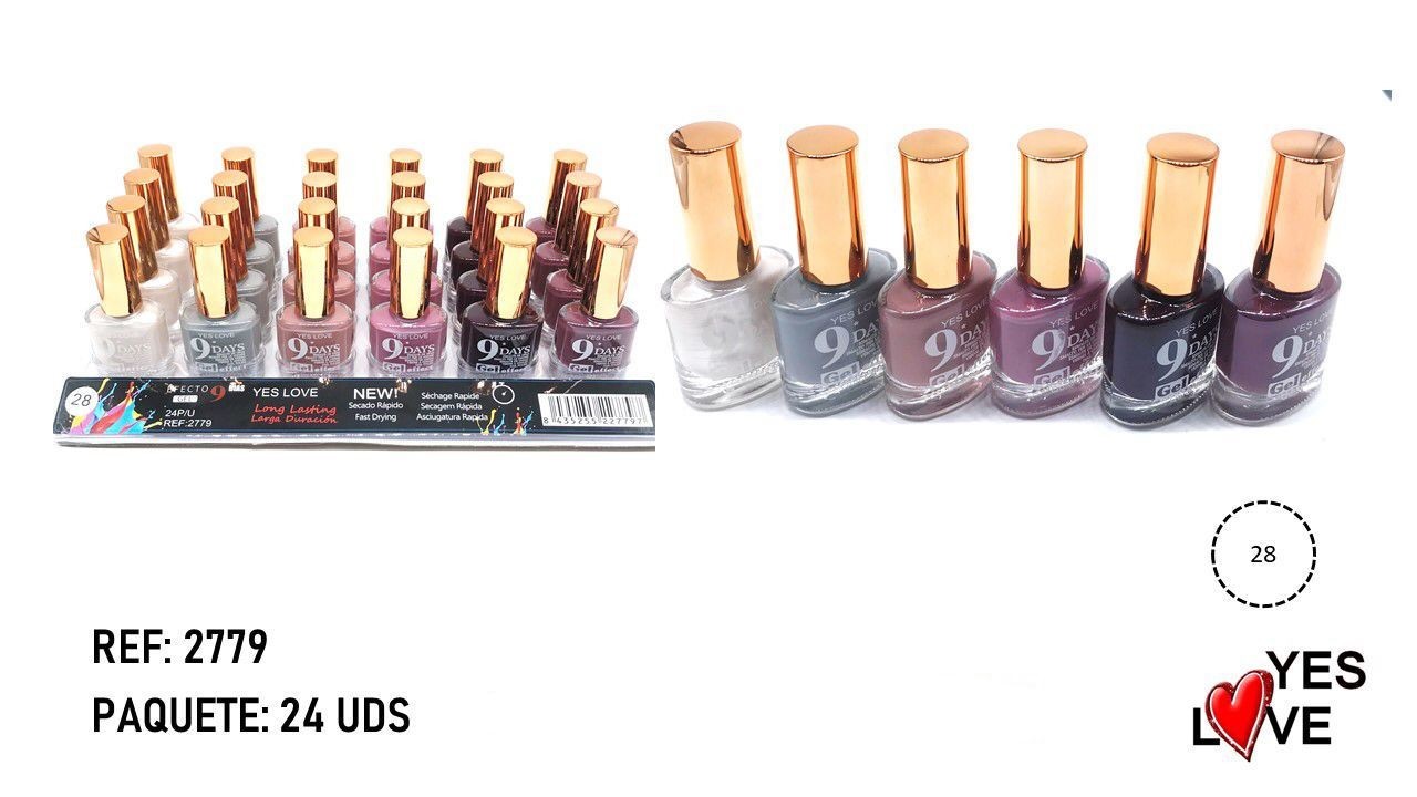 Set of 24 Pieces - 9-Day Gel Effect Nail Polish No. 28 - Yes Love