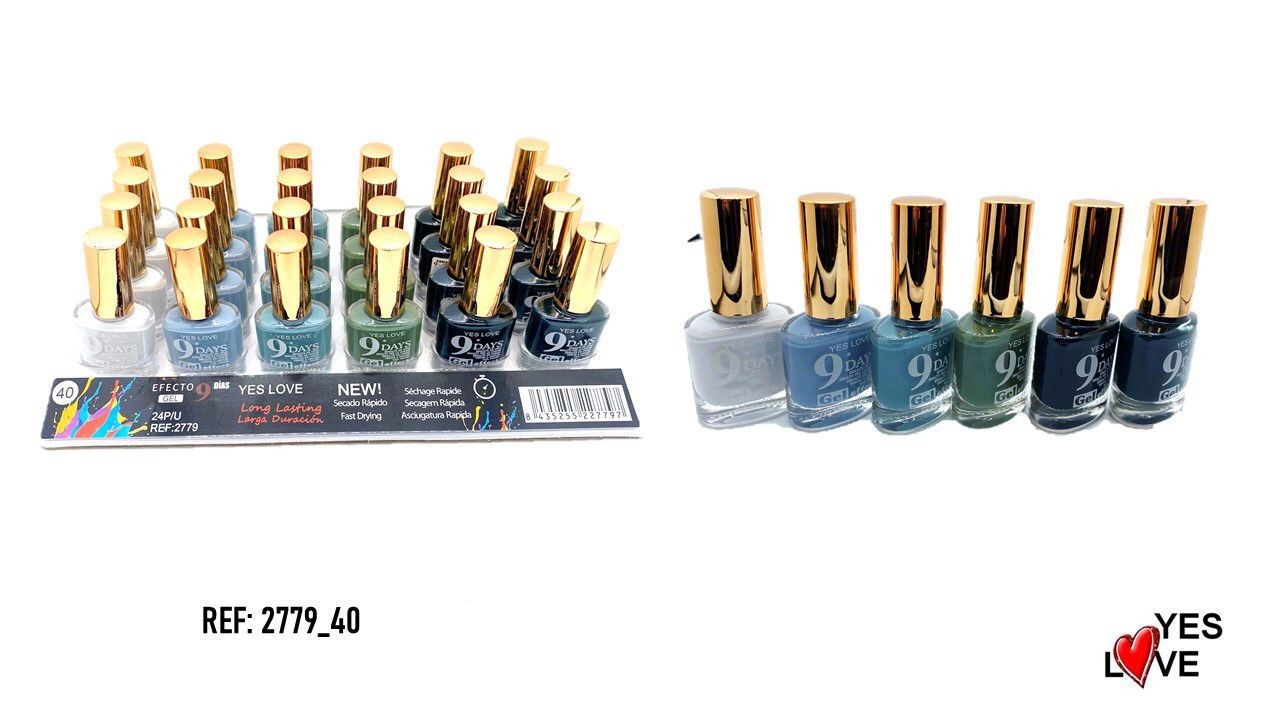 Set of 24 9-day gel effect nail polishes - Yes love - No. 40
