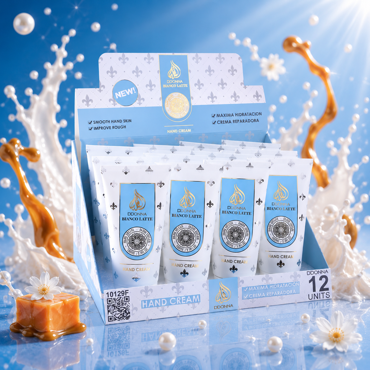 Lot de 12 Pièces - Crème Hydratante pour Les Mains Bianco Latte 100ml - D'Donna