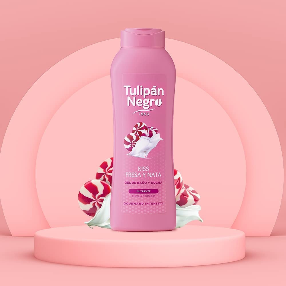Lot de 6 gel douche fraise chantilly 650ml - Tulipan negro