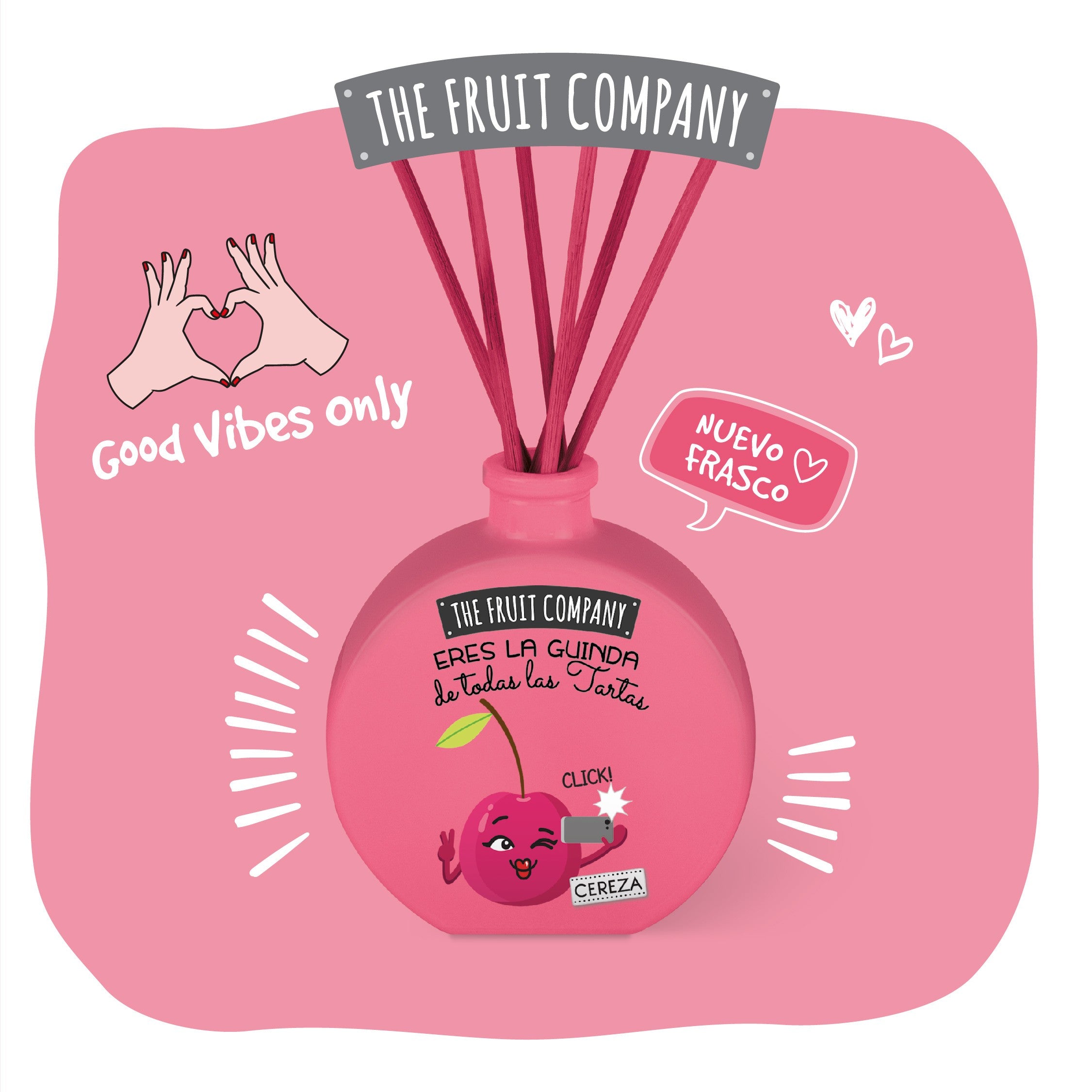 Lot de 6 - Mikado d'ambiance parfum cerise 40ml - The fruit company