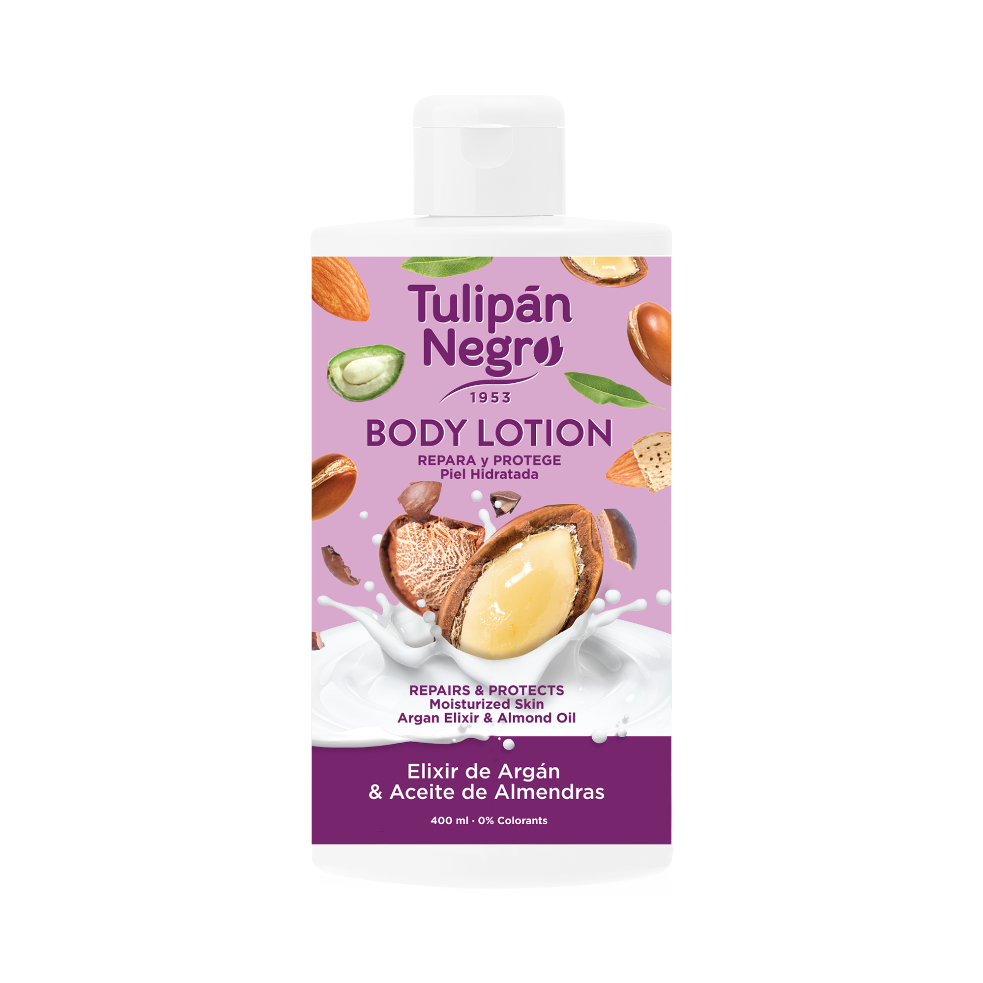Lotion crème pour le corps tulipan negro amande et argan