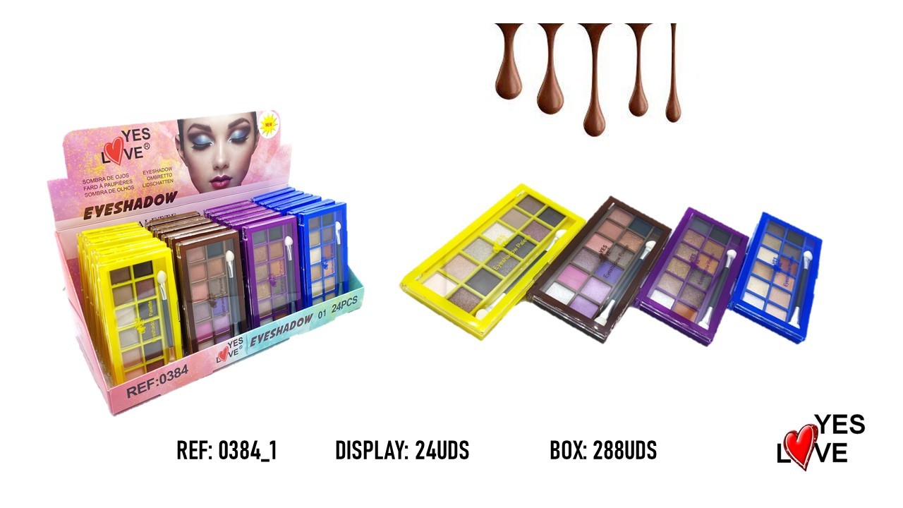24-Piece Set - Eyeshadows, 12 Shades - 0384/1 - Yes Love