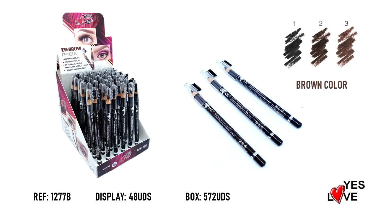 48-Piece Set - Eyebrow Pencils + Brush - 1277B - Yes Love