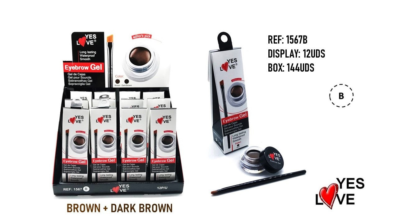 Lot de 12 Pièces - Gels Sourcils Brun - 1567B - Yes Love
