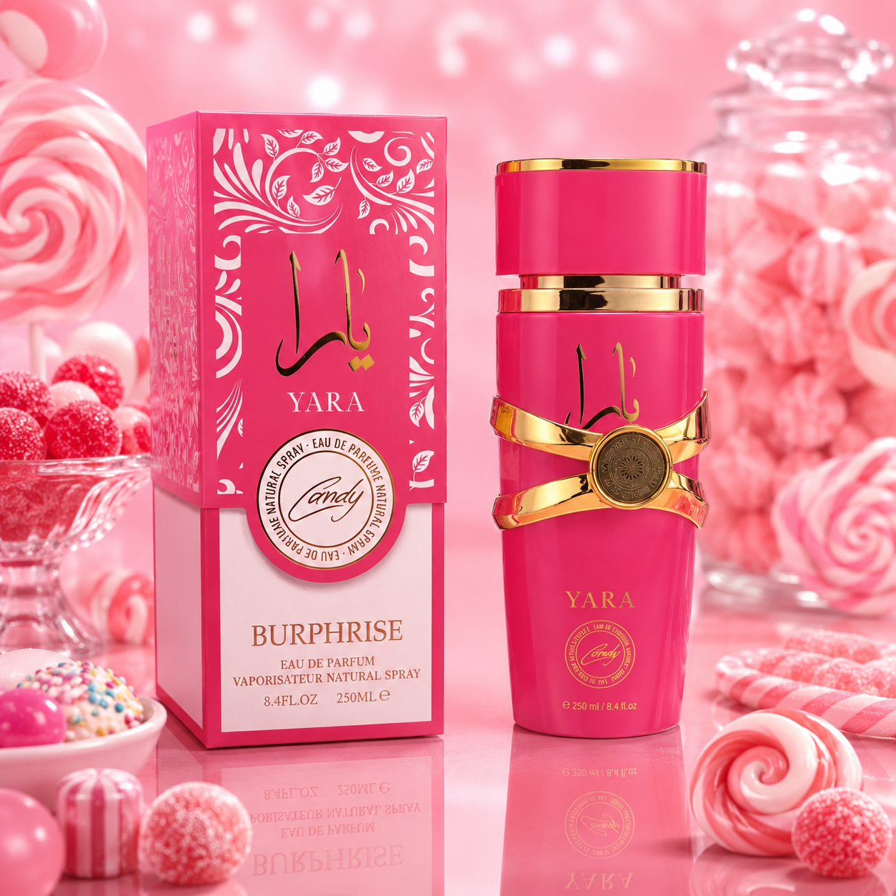 Lot de 5 Pièces - Eau de Parfum Yara Candy 250ml - Burphrise