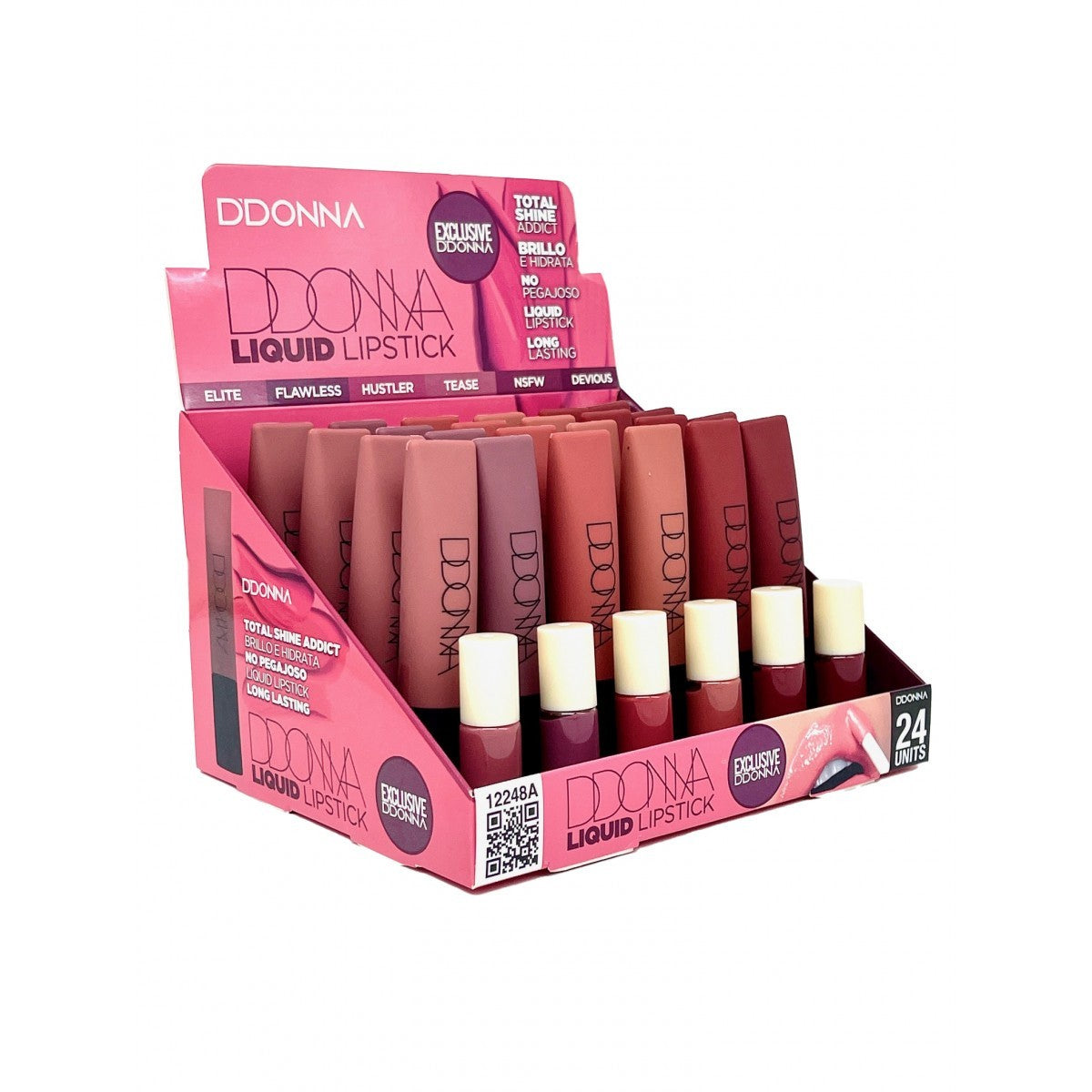 Lot de 24 rouge a levre liquide ultra hydratant 12248A - D'donna