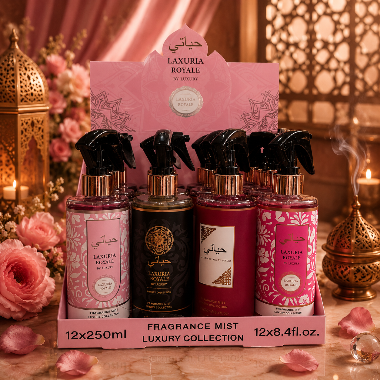 Lot de 8 Pièces - Spray d’intérieur Mixte Dubai 250ml - Laxuria