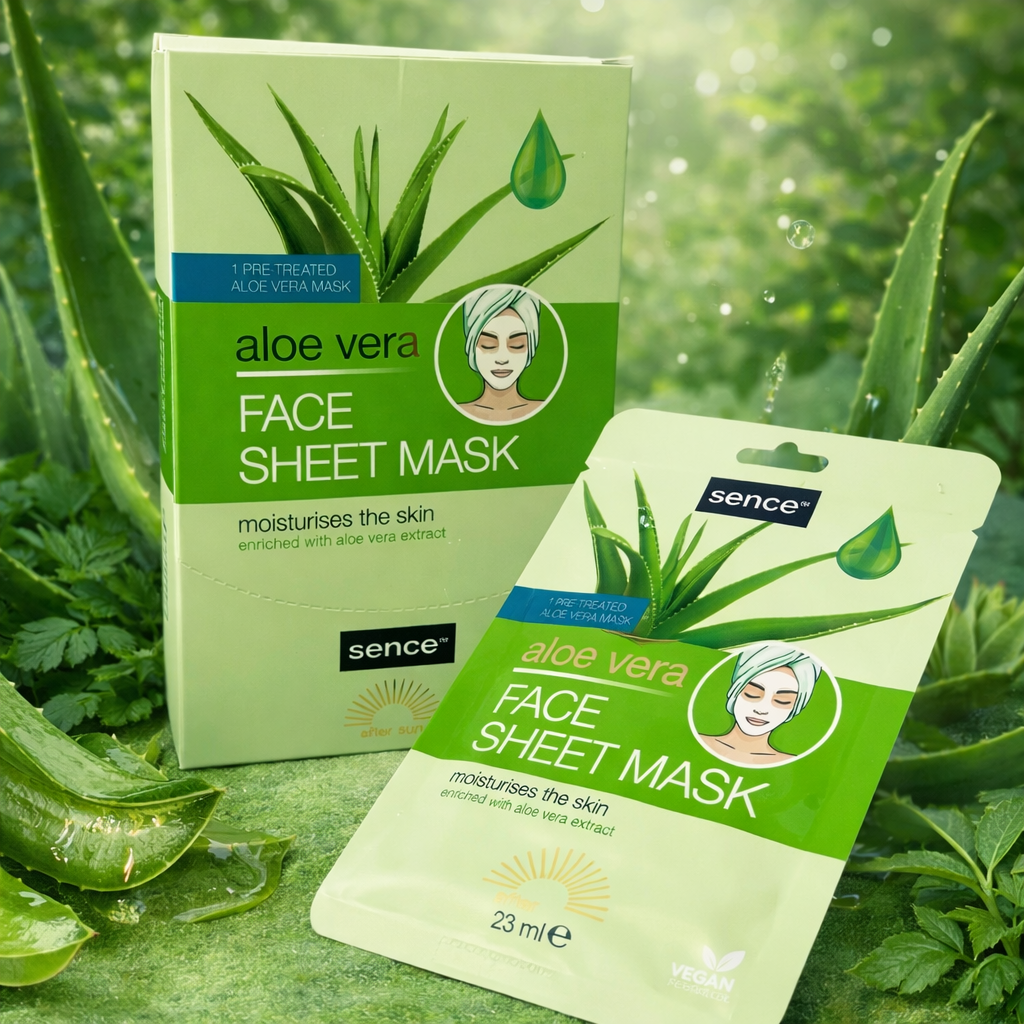 Lot de 24 Pièces - Masque Tissu Visage Aloe Vera Hydratant – Sence