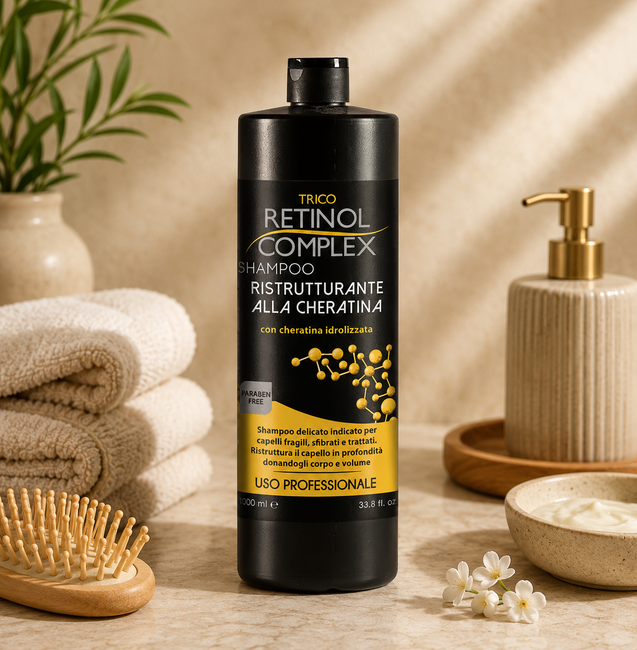 Set of 4 Pieces - Restructuring Keratin Shampoo 800ml - Retinol Complex