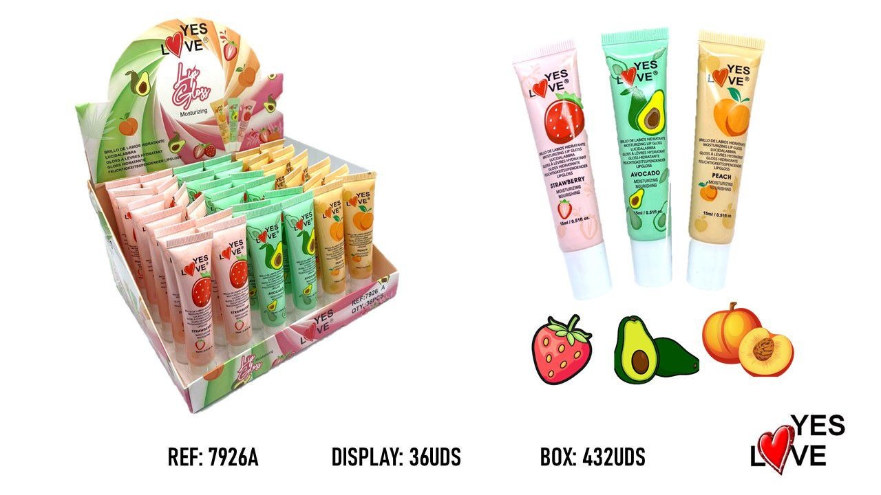 36-Piece Set - Fruity Moisturizing Lip Gloss - 7926/a - Yes Love