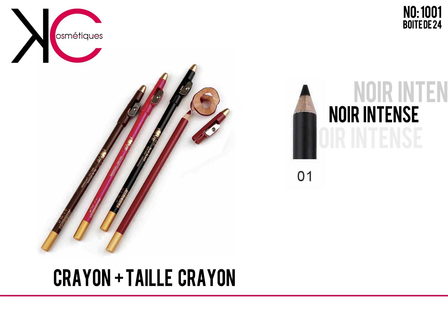 Lot de 24 crayon + taille crayon noir - Yes love 1001