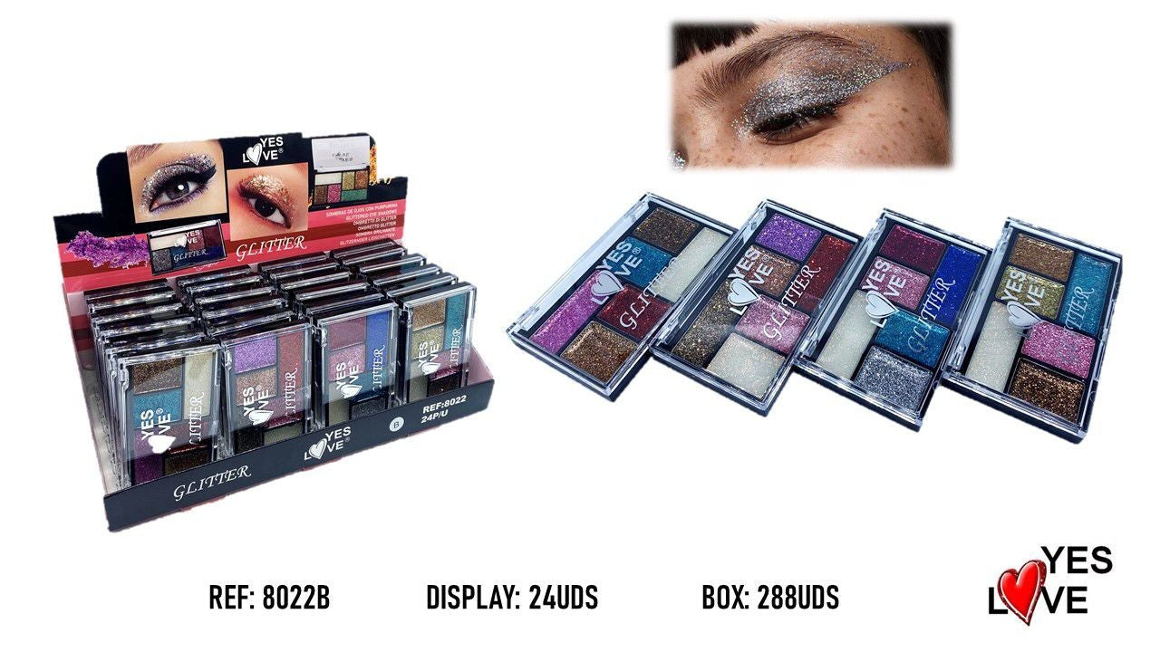 24-Piece Set - Glitter Palette - 8022/b - Yes Love
