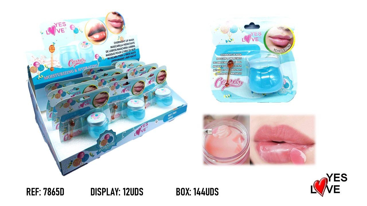 Lot de 24 - Masque hydratant pour les lèvres candy yes love