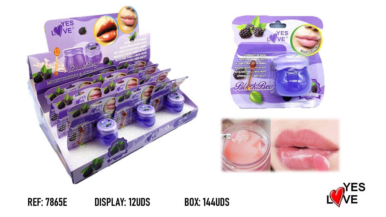 Lot de 24 - Masque hydratant pour les lèvres mûre yes love