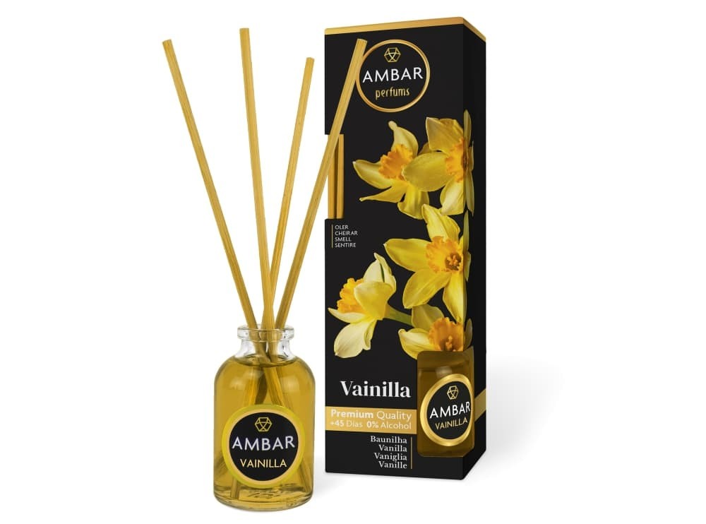 Lot de 12 (1,60 la pièce) - Mikado diffuseur parfum vanille 30ml - Ambar