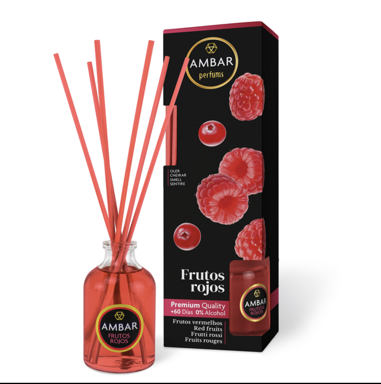 Set of 12 Pieces - Mikado Red Fruits Fragrance Diffuser 30ml - Ambar