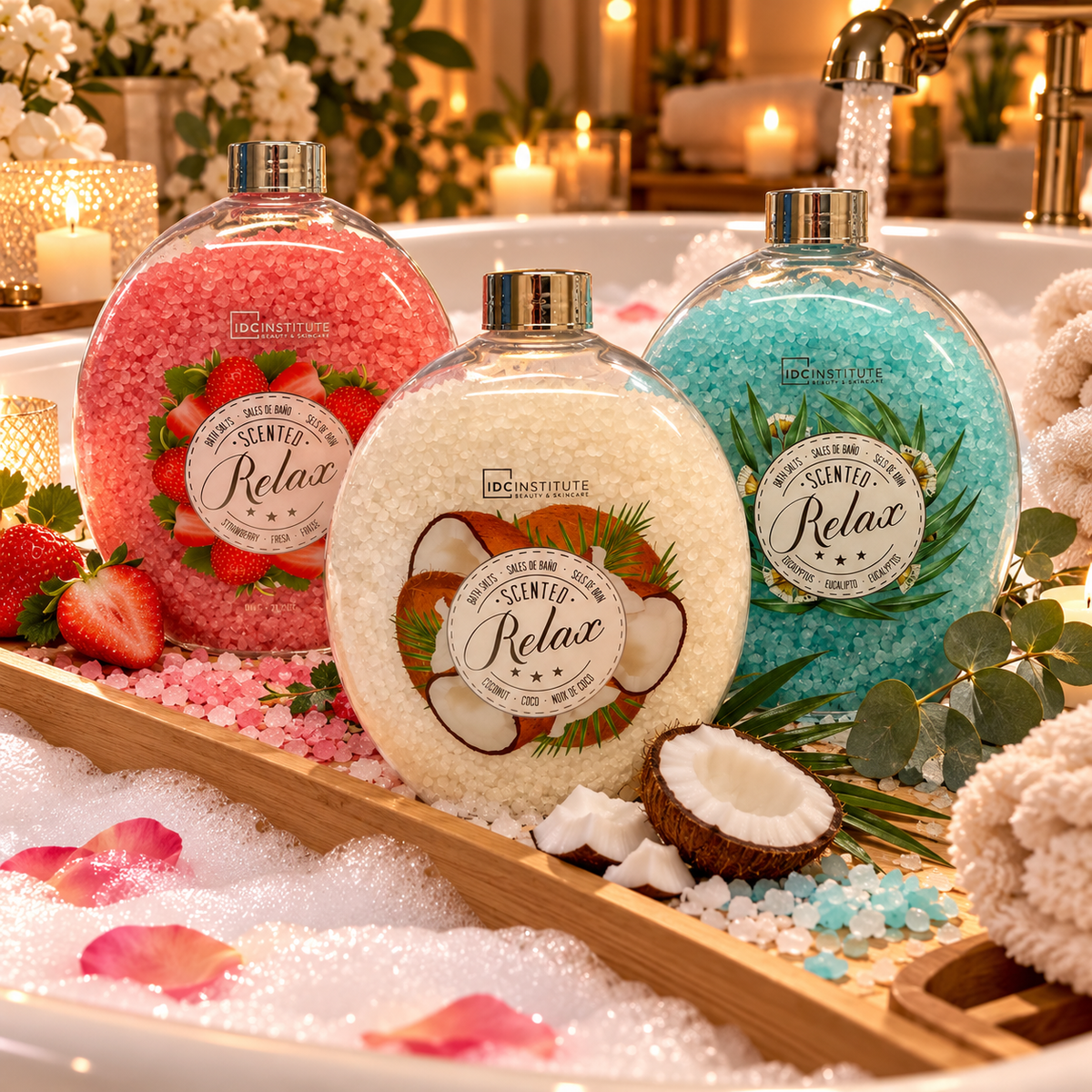 Lot de 3 pièces - Sels de Bain 3 Parfums 900grs - IDC Institute