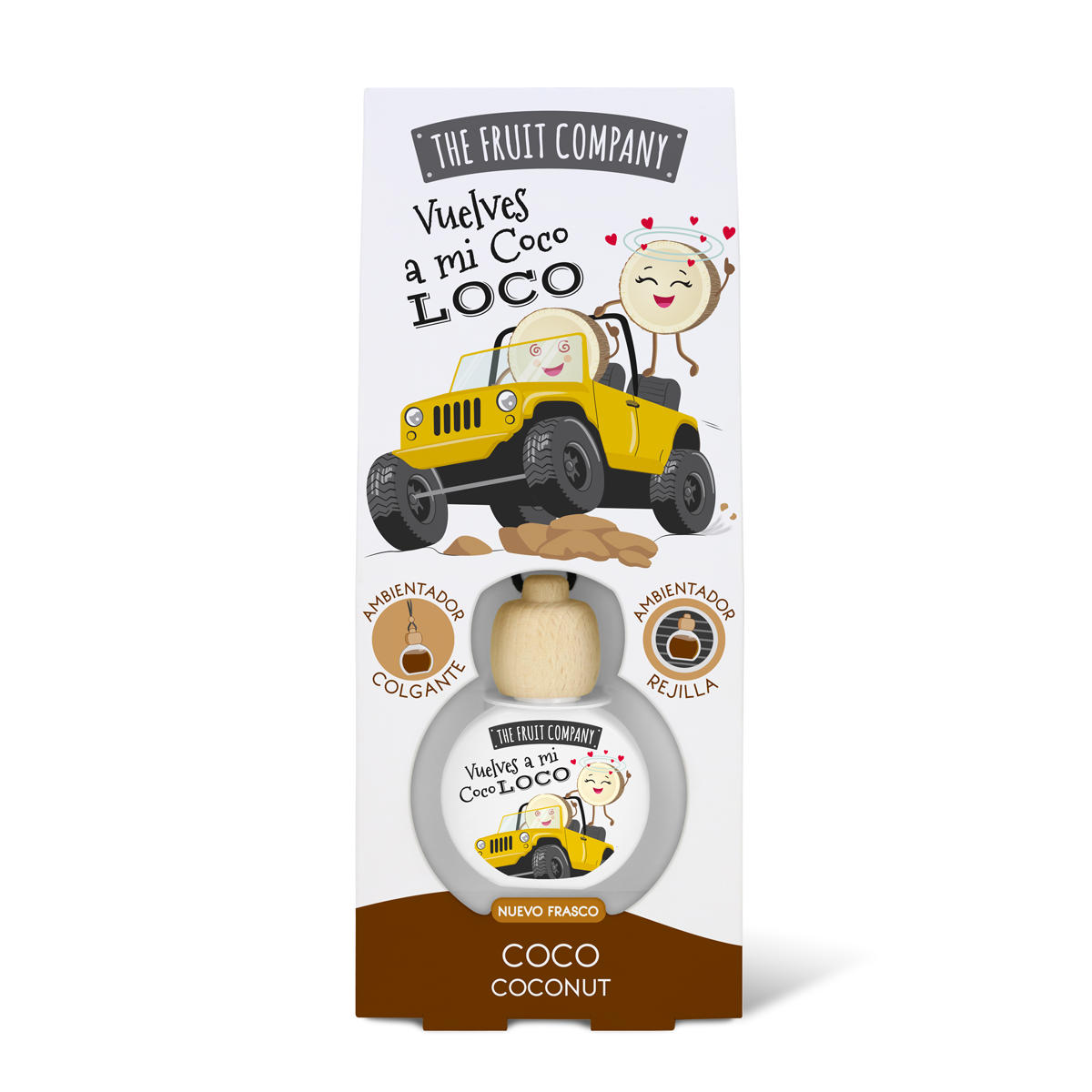 Lot de 14 désodorisant voiture coco 2 options - The fruit company