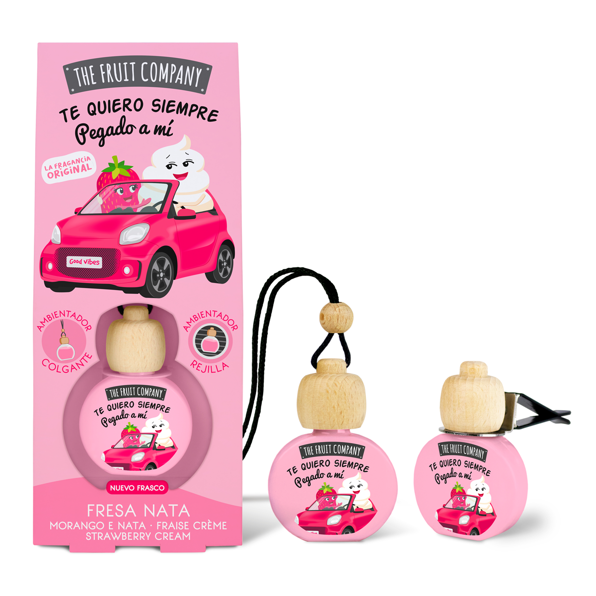 14-Piece Set - Strawberry Whipped Cream Scented Car Air Freshener - The Fruit Company