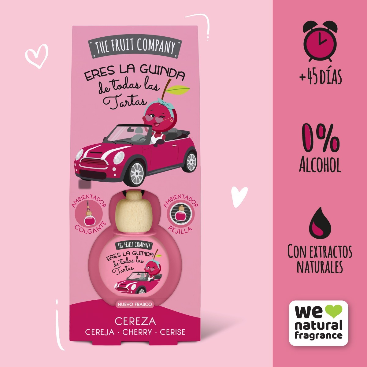 Lot de 14 - Désodorisant voiture à la cerise - The fruit company