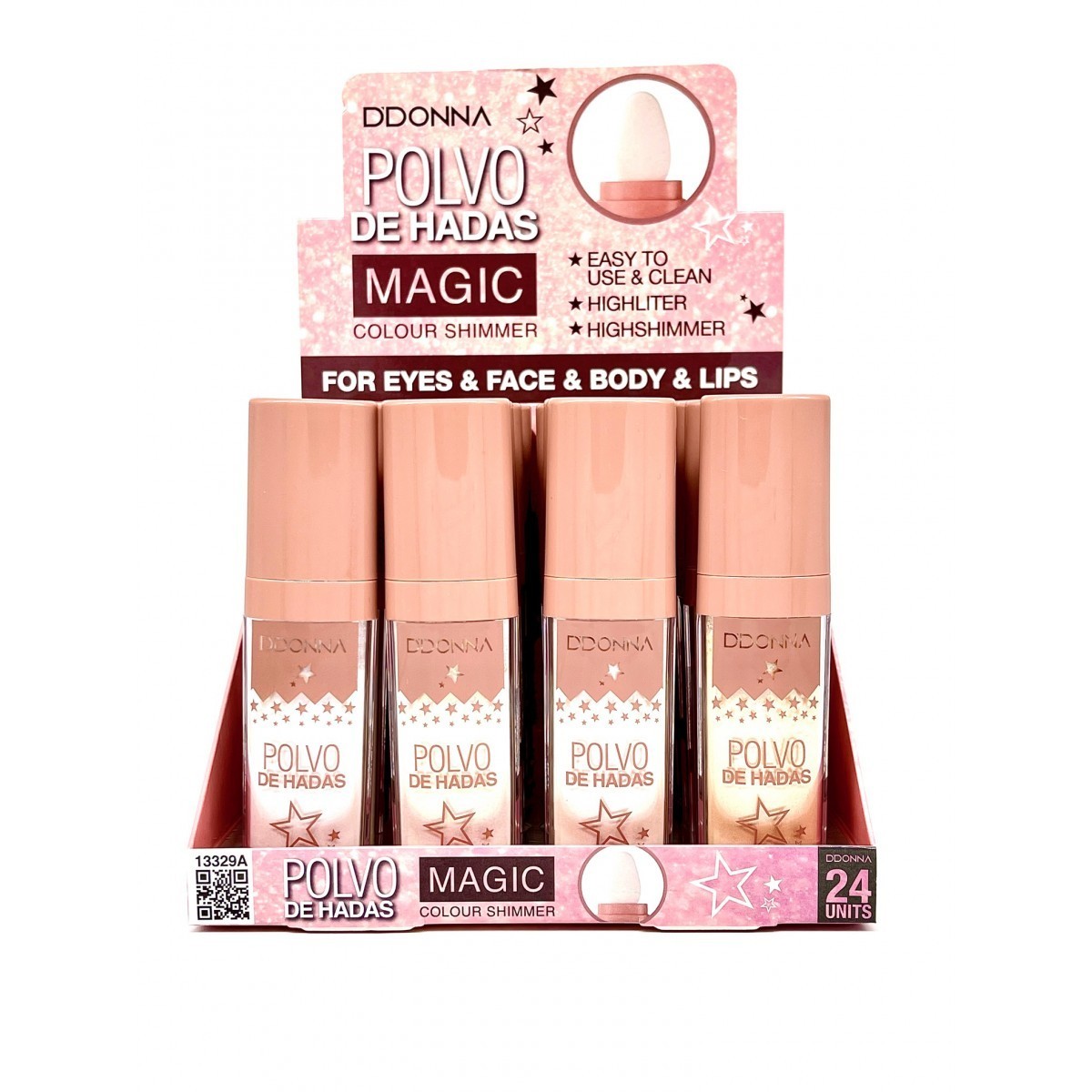 Lot de 24 poudre de fée star dust yeux cheveux lèvres et corps 4EN1 13329A