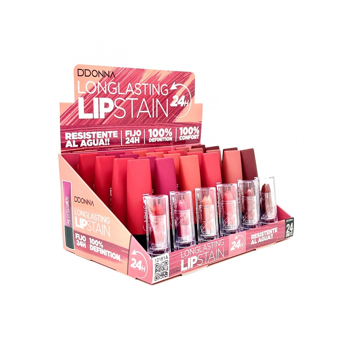 Lot de 24 rouge à lèvres liquide lipstain 12181A - D'donna