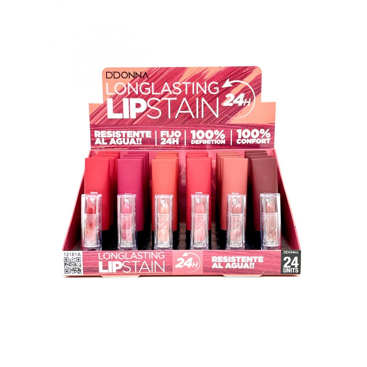 Lot de 24 rouge à lèvres liquide lipstain 12181A - D'donna